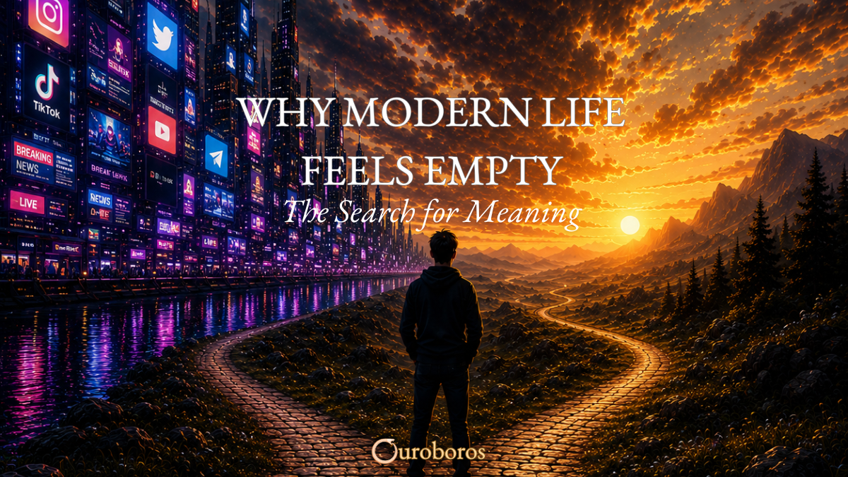 Symbolic crossroads between digital distraction and the search for meaning